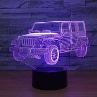 3D LED Car Night Jeep Shape
